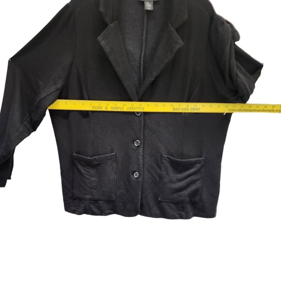 Tahari Women's Black Soft Knit Button Front Blazer Jacket Cardigan 2X Plus Size - Picture 4 of 9